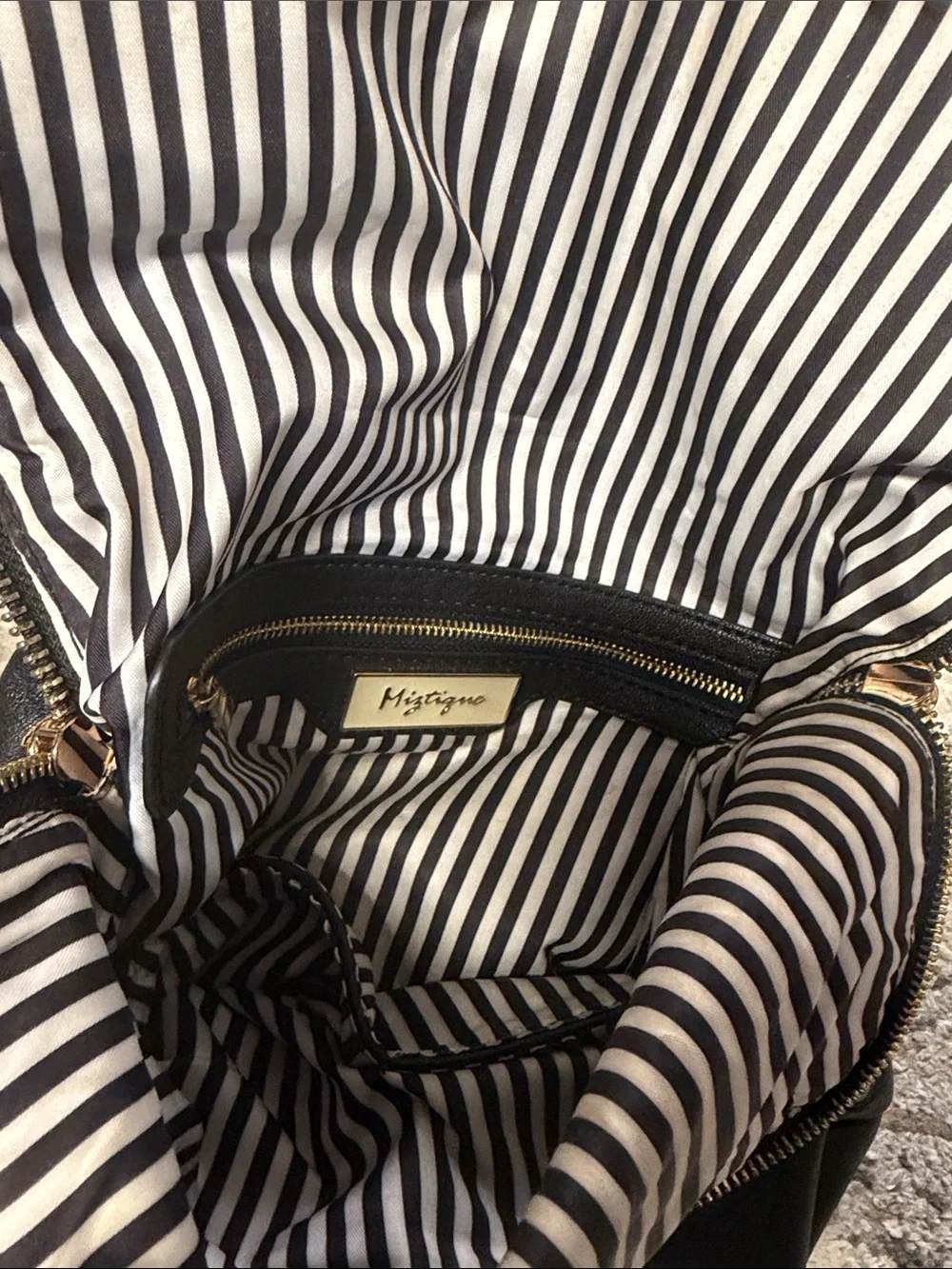 Black Leatherette Women’s Backpack Purse